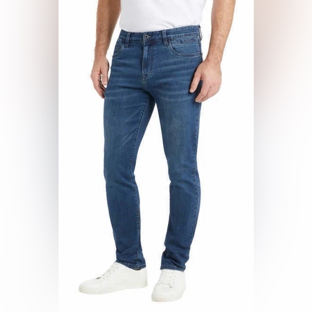 Kenneth Cole Men’s Straight Fit Stretch Denim Jeans Blue Size 40/32